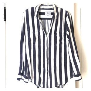 Navy and White Striped Shirt - Women’s